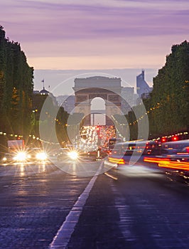 Sunset scene in Paris city.