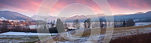 Sunset scenery Gmund am Tegernsee, lake and mountain view with dreamy clouds