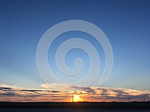 The sunset scenery of Inner Mongolia Grassland