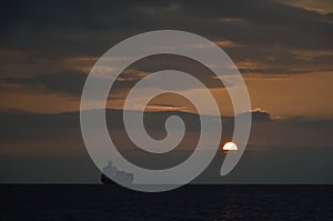 Sunset scenery at Thermaic gulf photo