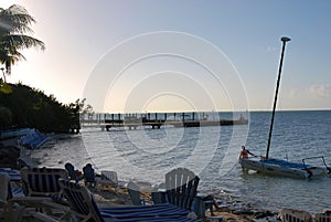 Sunset at an scenic Beach on the Island of Key Largo in the Florida Keys photo