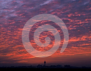 Sunset Schiphol Airport Amsterdam