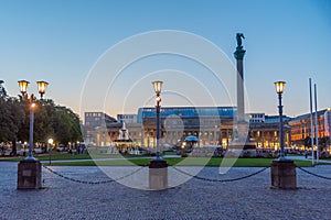 Sunset at Schlossplatz in Stuttgart, Germany