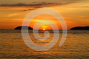 Sunset on sea - beach landscape