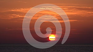 Sunset Sea Beach Timelapse, Sunrise on Seashore, Ocean View at Sundown in Summer