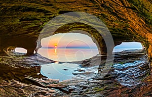 Atardecer el mar cueva 