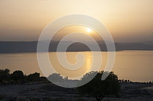 Sunset on the Sea of Galilee photo