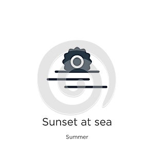 Sunset at sea icon vector. Trendy flat sunset at sea icon from summer collection isolated on white background. Vector illustration