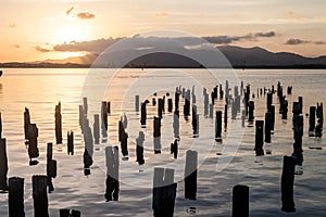 Sunset at the sea in Santiago de Cuba, Cu