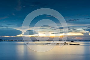 Sunset and sea view with beautiful sky in the background near in