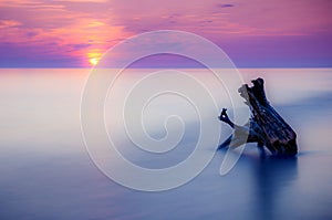 Sunset seascape purple