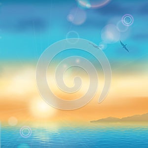 Sunset Seaside Background