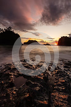 Sunset at Secret Beach on the Southern Oregon Coast