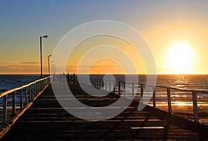 Sunset from Semaphore Jetty, Adelaide, Australia photo