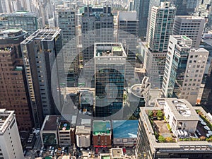 Sunset in Seoul. Aerial Cityscape. South Korea. Skyline of City. Gangnam District