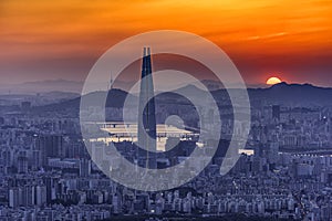 Sunset at Seoul,South Korea photo