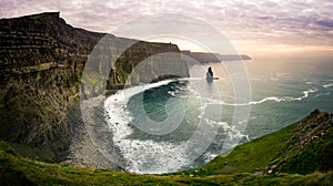 Sunset Serenade: Majestic Cliffs of Moher in Co. Clare, Ireland