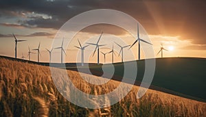 Sunset Serenade at Wind Farm