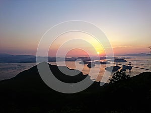 Sunset at Seto inland sea