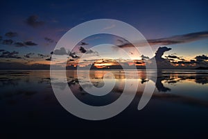 Sunset in Seychelles, La Digue island