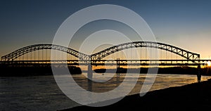 Sunset at Sherman Minton Bridge - Ohio River, Louisville, Kentucky & New Albany, Indiana photo