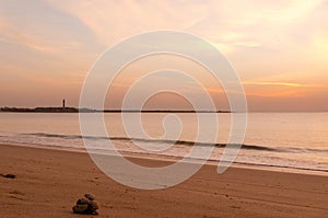 Sunset at Shivrajpur beach dwarka gujarat photo