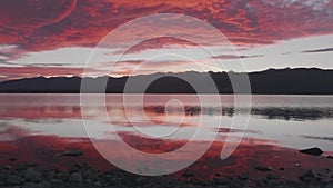 Sunset shot at Lake Pukaki, Canterbury High Country, South Island, New Zealand