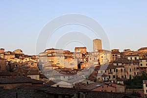 Sunset in Siena - medieval city