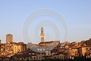 Sunset in Siena - medieval city.