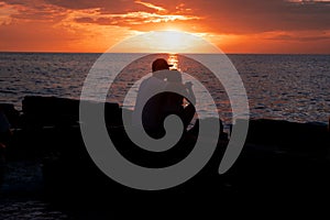 Sunset Silhouettes on the Beach