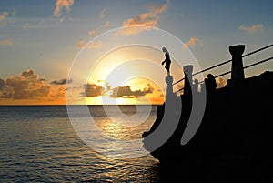 Sunset silhouettes at Taga Beach, Tinian, CNMI