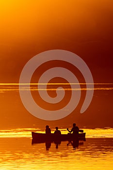 Sunset Sillouette Canoe