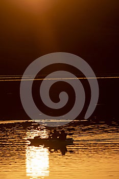 Sunset Sillouette Canoe photo