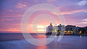Sunset of sitges photo
