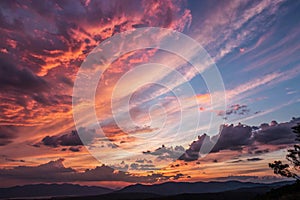 Sunset sky background abstract composition