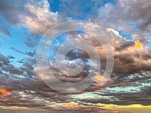 Sunset Sky with Clouds over Desert