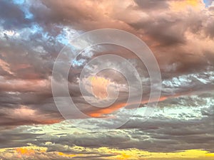 Sunset Sky with Clouds over Desert