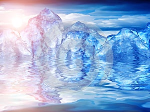 Sunset sky clouds sea