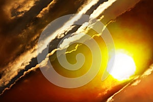 Sunset sky clouds, star