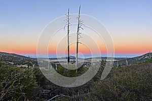 Sunset Sky Colors over Cuyamaca Rancho State Park, Scenic Southern California Mountains Landscape