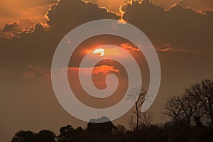 Sunset sky in Lower Zambezi National Park - Zambia