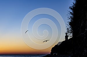 Sunset sky over Lighthouse