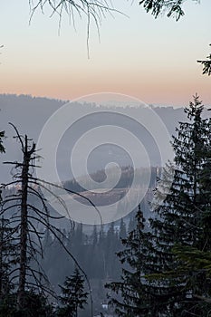 Sunset sky over Zakopane, Poland