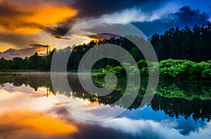 Sunset sky reflecting in a pond at Delaware Water Gap National R