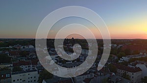 sunset sky Steglitz city Berlin evening Perfect aerial top view flight drone