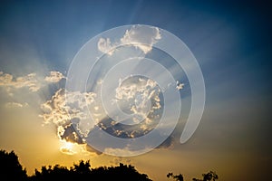 Sunset sky in summer