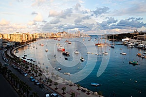 Sunset in Sliema, Malta