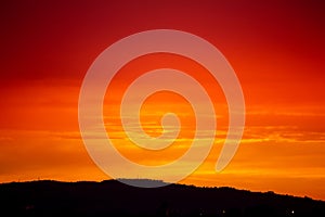 Sunset in solignano fraction of castelvetro di modena