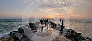 Sunset at the south Jetty in Venice Florida