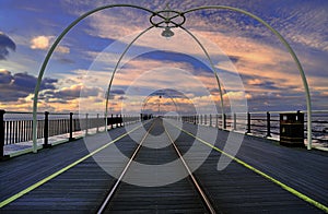 Sunset, Southport pier, UK photo